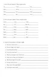 English Worksheet: Simple Past Exercices