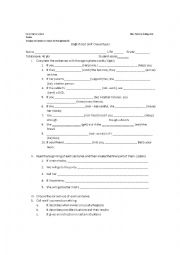 English Worksheet: if clause