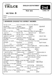 English Worksheet: Final exam