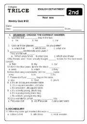 English Worksheet: Quiz