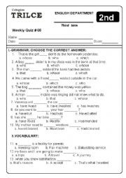 English Worksheet: Quiz