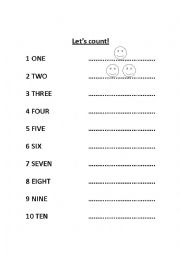 English Worksheet: Lets count!