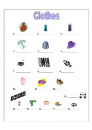 English Worksheet: CLOTHES