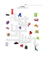 Clothes crossword