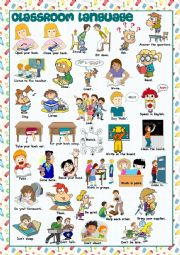 English Worksheet: Classroom Language Picture Dictionary