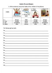 English Worksheet: Habits: Present Simple and adverbs of frequency