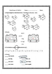 English Worksheet: Final exam of family and friends 1 