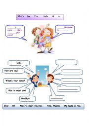 English Worksheet: greeting