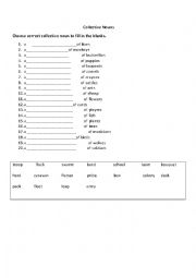 English Worksheet: COLLECTIVE NOUNS1