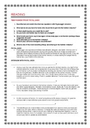 English Worksheet: Reading