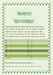 English Worksheet: Phonetic exercice : test yourself