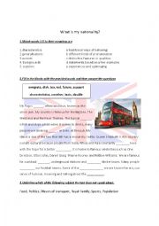 English Worksheet: What is my nationality?