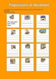 English Worksheet: Prepositions of movement