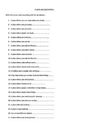 English Worksheet: places and their description