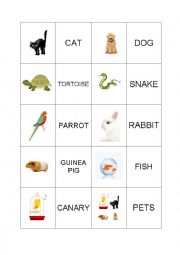 English Worksheet: Pets - a domino game