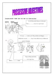 English Worksheet: Possessive Adjectives