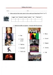 English Worksheet:  Talking about music genres