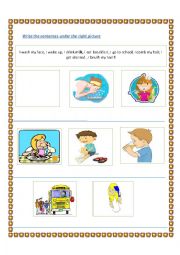 English Worksheet: Morning routines