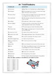 English Worksheet: Flight vocabulary