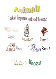 English Worksheet: animals