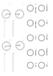 Numbers and Time Worksheet