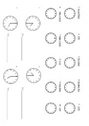 English Worksheet: Numbers and Time Worksheet
