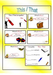 English Worksheet: this - that