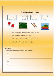 English Worksheet: Possessive case