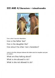 English Worksheet: ICE AGE4 modal verbs