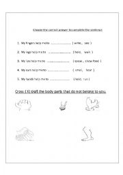 English Worksheet: Body part practice 