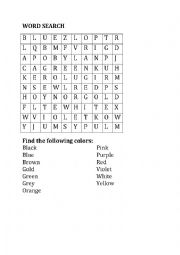 English Worksheet: Word Search (including awnser key)