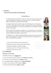 English Worksheet: Reading comprehension with grammar and writing activities.