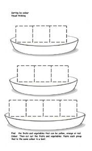 English Worksheet: SORTING BY COLOURS