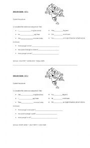 English Worksheet: parts of the body- have/has- adjectives