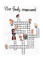 English Worksheet: Family Crossword