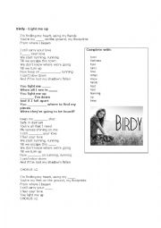 English Worksheet: song: you light me up