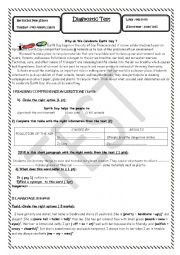 English Worksheet: Diagnostic Test