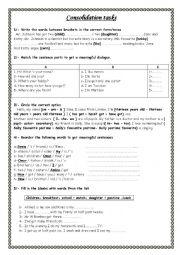 English Worksheet: Consolidation Tasks
