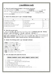 English Worksheet: Consolidation Tasks