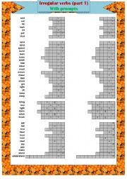 English Worksheet: Irregular verbs sorted by groups (part 1)