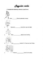 English Worksheet: regular verbs