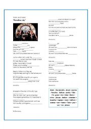 English Worksheet: Paradise city- Guns and roses