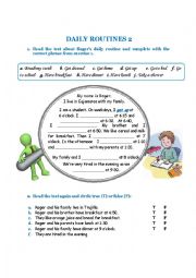 English Worksheet: DAILY ROUTINES 2