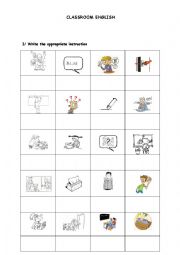 English Worksheet: Classroom English