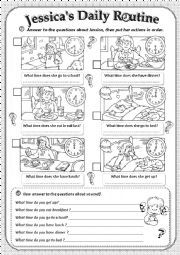 English Worksheet: Daily Routines...