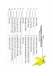 English Worksheet: Complex Sentences