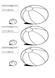 English Worksheet: big and small