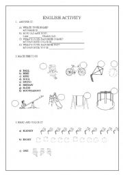 English Worksheet: English activity