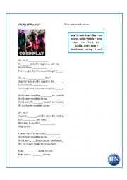 English Worksheet: Coldplay - Trouble