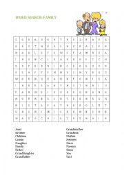 English Worksheet: Word search (including awnser key)